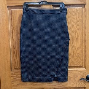 Banana republic fitted black with white polkadot skirt